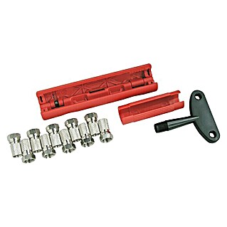 Schwaiger Set za montažu (1 x leptir ključ za zatezanje, 1 x pomagalo za zatezanje konektora, 10 x F konektor, 1 x alat za skidanje vanjske i unutarnje izolacije)