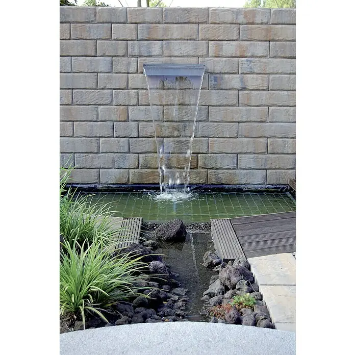 Ubbink Einbau-Wasserfall Niagara 60 - 12,5 x 60 x 10 cm, Edelstahl - Dieser dekorative Wassergarten mit Wasserfallanlage ist eine wunderschöne Ergänzung für jeden Außenbereich, bietet eine beruhigende Atmosphäre.