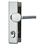 Abus Schutzbeschlag HLZS814 (Hauseingangstür, Aluminium, Türstärke: 52 - 72 mm, Knopf außen, Drücker innen, Form Schild: Eckig)