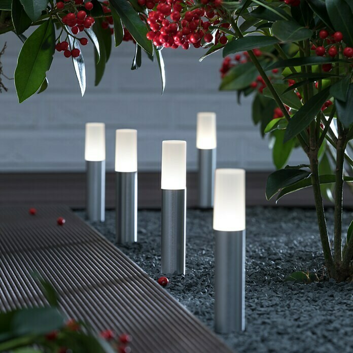 Osram Endura Style LED-Gartenspot-Set Pole (5 x 5,5 W, Silber, Aluminium, IP65, Ø x H: 3,8 x 22,7 cm)