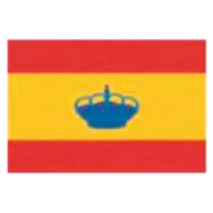 Bandera adhesiva España con corona - 13,3 x 21 cm - Bandera de España con franjas horizontales rojas y amarillas y un escudo azul en el centro.