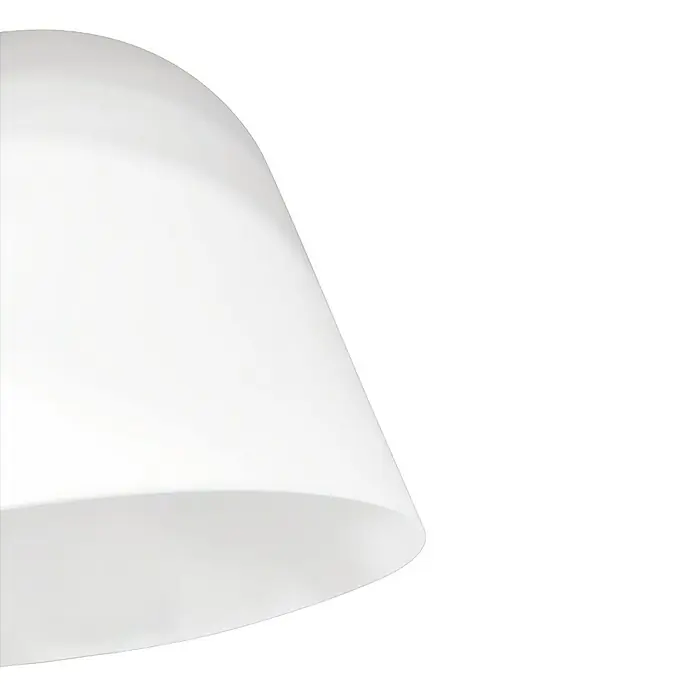 Lámpara colgante Litch - 60 W, Ø x Al: 27 x 40 cm, Blanco, E27 - Primer plano de una elegante pantalla de lámpara blanca, que promete un diseño moderno y una iluminación suave.