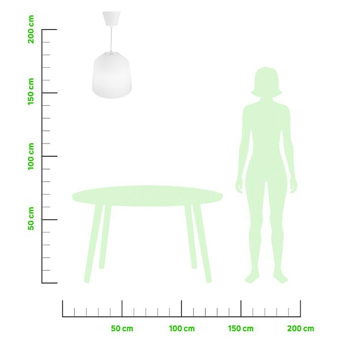 Lámpara colgante Litch (60 W, Ø x Al: 27 x 40 cm, Blanco, E27) | BAUHAUS