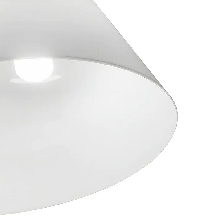 Lámpara colgante Litch - 60 W, Ø x Al: 27 x 40 cm, Blanco, E27 - Primer plano de una lámpara moderna y brillante que emite una luz cálida y acogedora, ideal para crear espacios interiores.