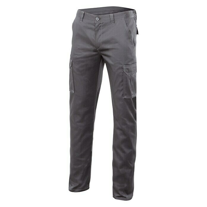 Velilla Pantalones de trabajo Stretch multibolsillos (60, Gris, 16% poliéster, 46% algodón, 38% EMET)
