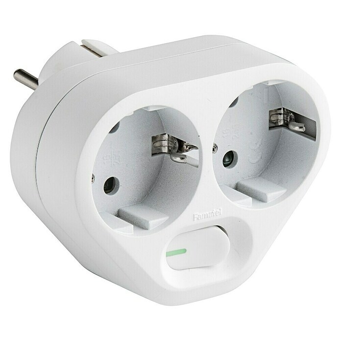 Ladrón con interruptor doble TT (Blanco, Número de enchufes Euro: 2 ud.) | BAUHAUS