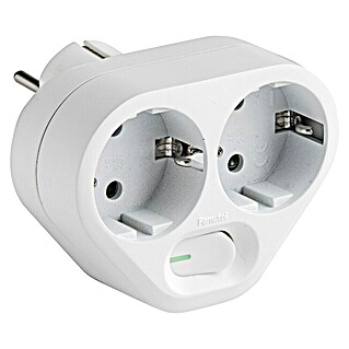Ladrón con interruptor doble TT (Blanco, Número de enchufes Euro: 2 ud.)