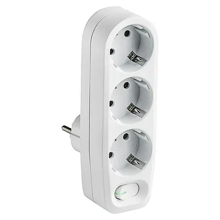 Ladrón triple TT con interruptor