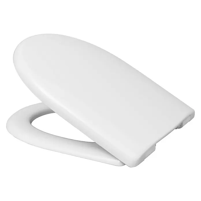 WC-Sitz Maui Beach - Duroplast, Weiß, Mit Absenkautomatik - Nahaufnahme eines weißen Toilettensitzes. Der Toilettendeckel ist geschlossen und das Produkt ist bereit für die Installation in Ihrem Badezimmer.