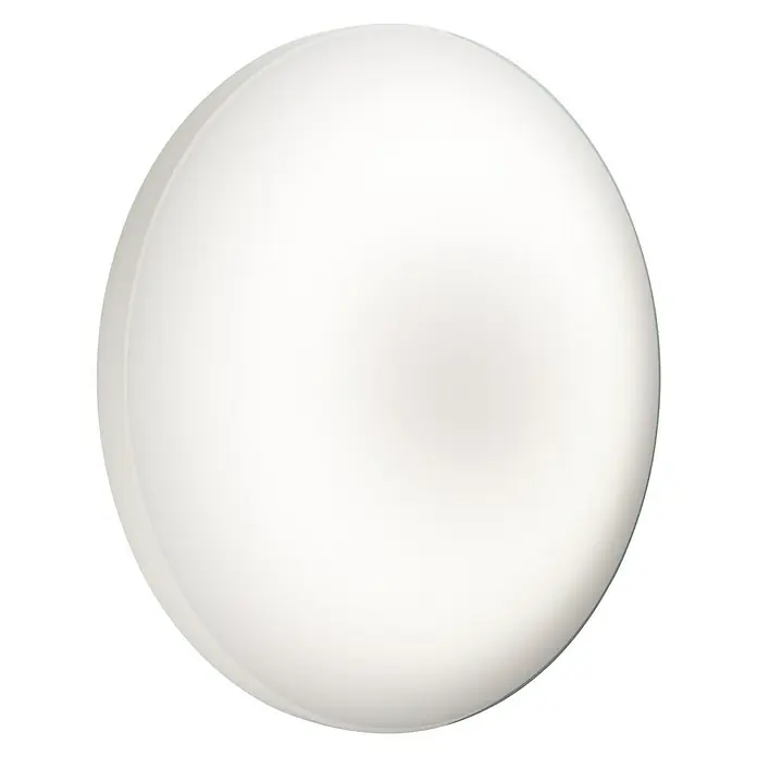 Ledvance LED-Wand- & Deckenleuchte Pure - 16 W, Weiß, Durchmesser: 300 mm - Nahaufnahme einer runden, weißen Wandleuchte, die ein sanftes, diffuses Licht ausstrahlt und eine moderne Atmosphäre erzeugt.