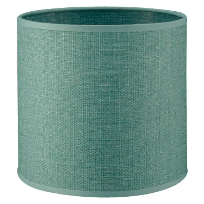 Home Sweet Home Lampenschirm Canvas - 16 cm, Türkis, Baumwolle, Rund - Nahaufnahme eines türkisfarbenen Lampenschirms mit feiner Stoffstruktur und dezentem Rand. Ideal für gemütliche Lichtakzente im Wohnraum.