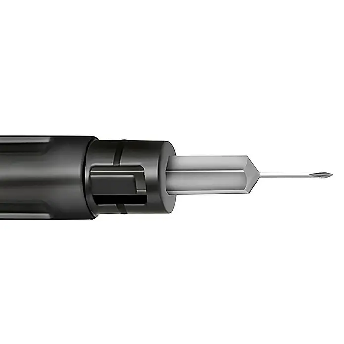 Matador Stiftschraubendreher Penny - Geeignet für: Schlitz und Kreuzschlitz PH - Nahaufnahme eines Schraubendrehers mit austauschbaren Bits und einem ergonomischen Griff für präzise Reparaturen und Bastelarbeiten.
