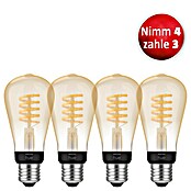 Philips Hue Set Smart-LED-Lampe White Ambiance Filament (4 Stk., E27, Dimmbar, Warmweiß, 550 lm, 7 W) | BAUHAUS