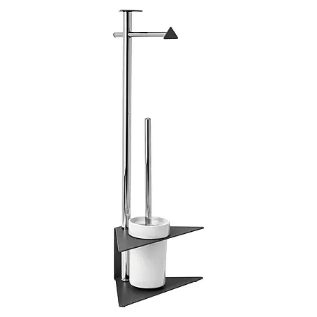CM Baños  Conjunto de escobillero y portarrollos Triangular