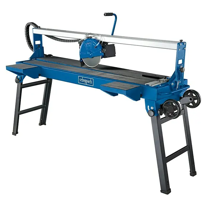 Scheppach Elektro-Fliesenschneider FS 4700 - 1.200 W, Max. Schnittlänge: 1.200 mm, Schnitttiefe bei 90 °: 34 mm - Die Scheppach Fliesenschneidmaschine ist ein robustes Werkzeug zum präzisen Schneiden von Fliesen. Ideal für Profis und Heimwerker.