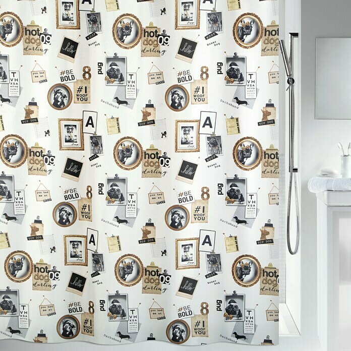 Spirella Cortina de baño textil Pose (An x Al: 180 x 200 cm, Multicolor)