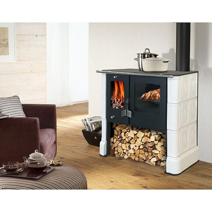Domofire Küchenherd Steyr (7,5 kW, Raumheizvermögen: 150 m³, Mit Backfach, Mit Kochfunktion, Sandfarbe) | BAUHAUS