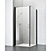 Camargue Vario Eckdusche B3+B8 (90 x 100 x 195 cm, Stärke: 6 mm, Schwarz)