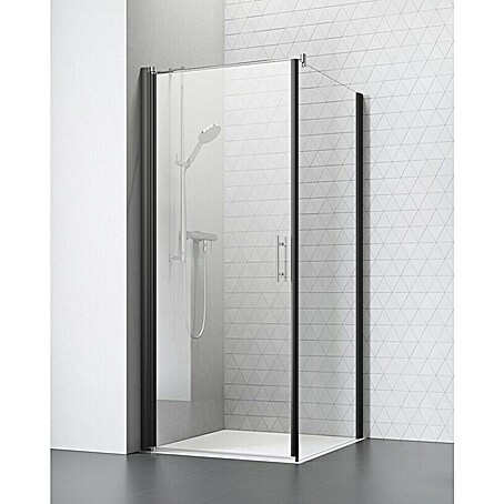 Camargue Vario Eckdusche B4+B7 (L x B x H: 100 x 90 x 195 cm, Beschichtet, Schwarz)