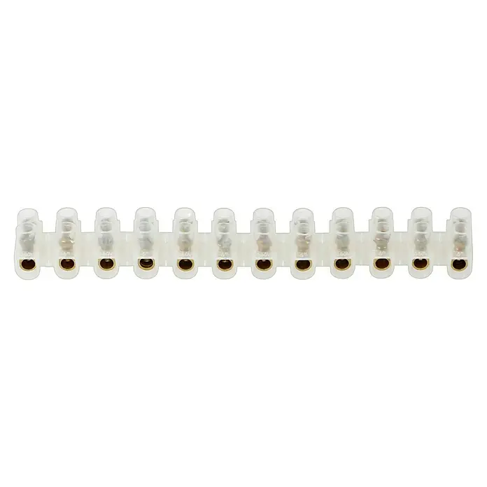 Lüsterklemme Set - 2,5 mm² - 6 mm², Polanzahl: 12 Stk., 10 Stk. - Eine klare Kunststoff-Reihenklemme mit 10 Anschlüssen zur einfachen und sicheren elektrischen Verbindung.
