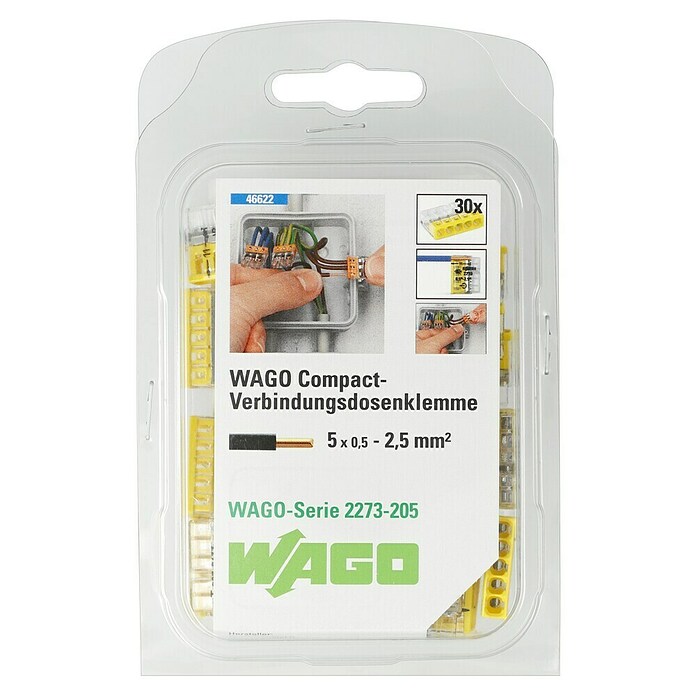 Wago Compact Dosenklemme (Anzahl Leiter: 5, 0,5 - 2,5 mm², 30 Stk.)