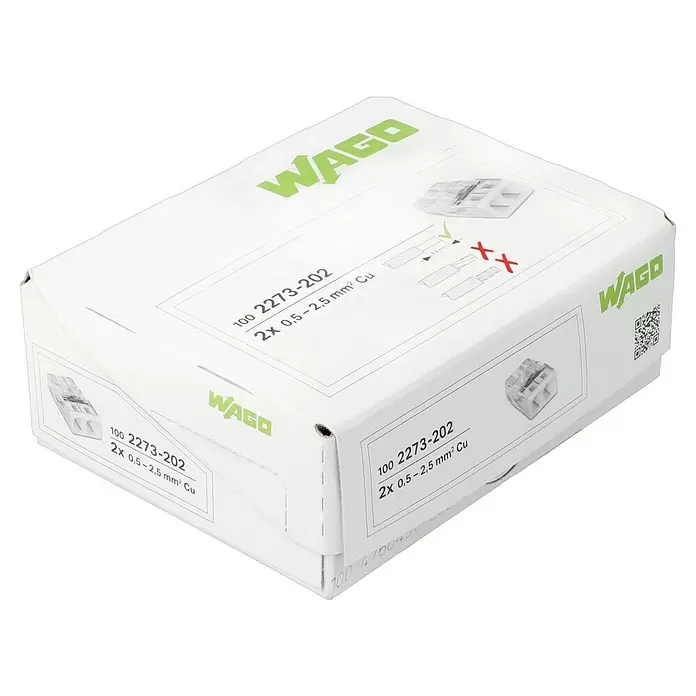 Wago Steckklemme 2273-202Anzahl Leiter: 2 Stk., 0,5 mm² - 2,5 mm², 100 Stk.