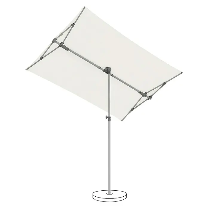 Suncomfort Balkonschirm Flex Roof - Ecru, Bespannungsmaß (L x B): 195 x 140 cm - Ein schattenspendender, rechteckiger Sonnenschirm mit stabilem Metallgestell und solidem Standfuß. Ideal für Garten, Terrasse oder Balkon.