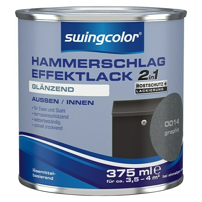 swingcolor Hammerschlag-Effektlack (Graphit, 375 ml, Glänzend, Lösemittelbasiert)