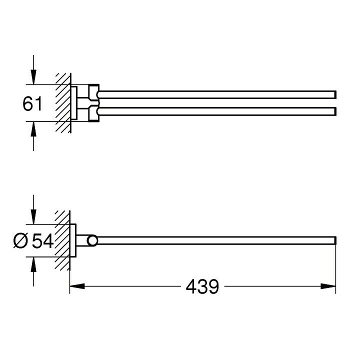 Grohe Essentials Handtuchhalter2-armig, Chrom, Glänzend Unknown