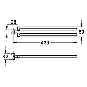 Grohe Essentials Cube Handtuchhalter (2-armig, Chrom, Glänzend)