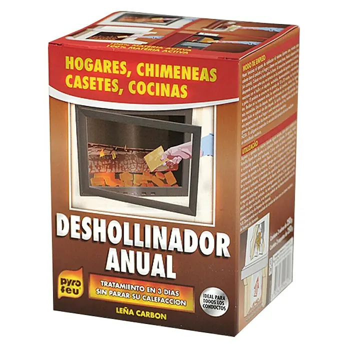 Deshollinador anual - Apto para: Chimeneas - Un paquete de deshollinador anual, ideal para hogares, chimeneas, casetas y cocinas, con fácil aplicación.