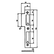 Stabilit Lappenschließblech (DIN-R, L x B: 170 x 24 mm, Zimmertür)