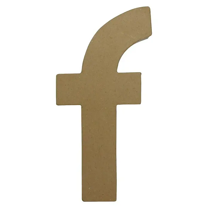 Décopatch Letra de cartón Fantasía - Motivo: F, Cartón, L x An x Al: 22 x 5 x 30 cm - Letra "f" marrón de MDF para proyectos de artesanía y decoraciones personalizadas. Ideal para pintar y decorar.