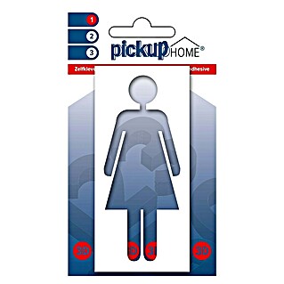 Pickup 3D Home Naljepnica za WC Frame (Motiv: Gospođe, Bijele boje, Visina: 10 cm)