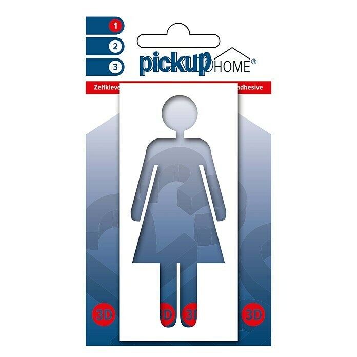 Pickup 3D Home WC-Aufkleber Frame (Motiv: Damen, Weiß, Höhe: 10 cm)