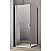 GEO Hit Eckdusche (100 x 90 x 202,2 cm, Unbeschichtet, DIN Anschlag: Links, Stärke: 6 mm, Silber)