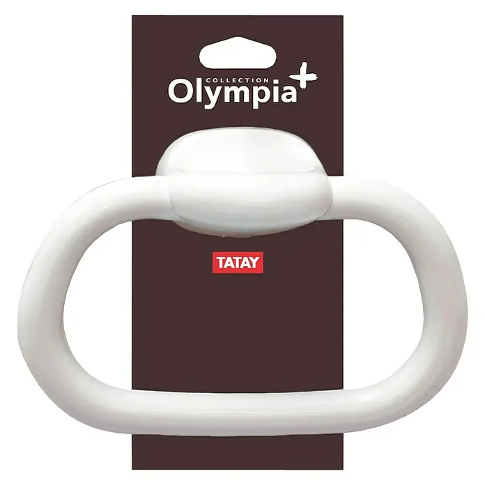 Tatay Olympia Toallero de anilla pequeño - Atornillado - Toallero blanco de Tatay, Colección Olympia+. Para baño o aseo de invitados, para montaje en pared y colgar toallas.