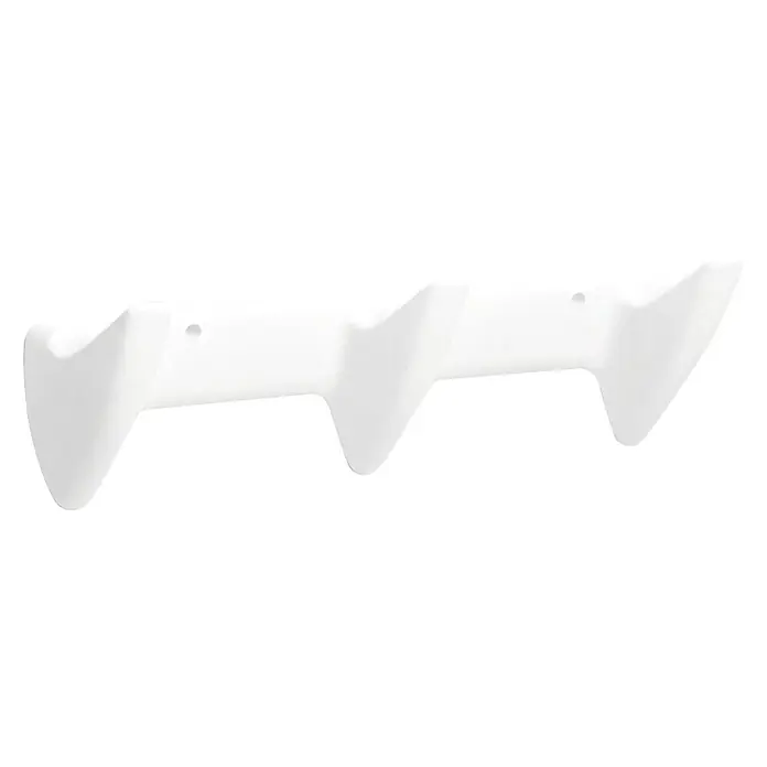 Tatay Olympia Barra de colgadores - Número de ganchos: 3 ud., Blanco - Perchero de pared blanco con tres ganchos. Ideal para recibidores o baños para colgar chaquetas, toallas u otros objetos.