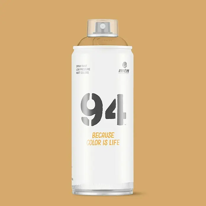 mtn Pintura decorativa en spray 94 - Kraft, Mate, 400 ml - Pintura en aerosol MTN 94: Baja presión, colores mate. Ideal para arte, graffiti y proyectos de bricolaje. Pintura de alta calidad.