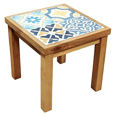 Mesa auxiliar de jardín Saida (L x An x Al: 45 x 45 x 45 cm, Teca, Natural)