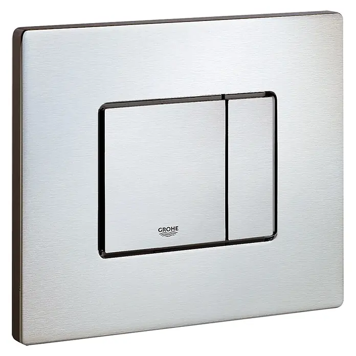 Grohe Betätigungsplatte Skate Cosmopolitan - Edelstahl, Spül-Stopp-System, Breite: 19,7 cm - Grohe Betätigungsplatte in Silber für WC-Spülkästen, elegantes Design und hochwertige Verarbeitung für moderne Badezimmer.