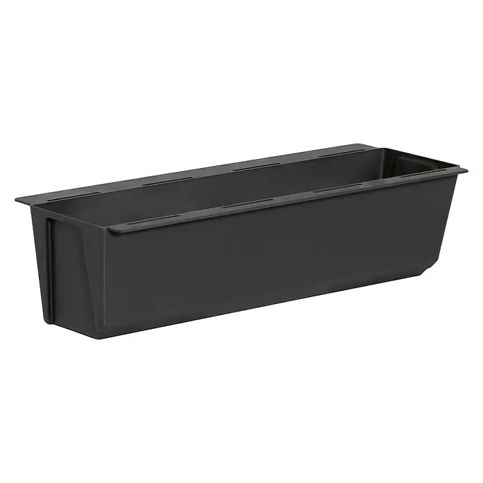 Geli Pflanzkasten-Einsatz Easy - Außenmaß (L x B x H): 37 x 10 x 10 cm, Kunststoff, Anthrazit - Schwarzer rechteckiger Pflanzkasten aus Kunststoff für den Innen- und Außenbereich. Ideal für Blumen und Kräuter, robust und langlebig.