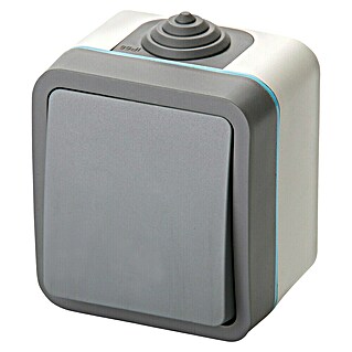 Voltomat Blueline Drukknop voor vochtige ruimtes (Grijs, Opbouwmontage, IP54)