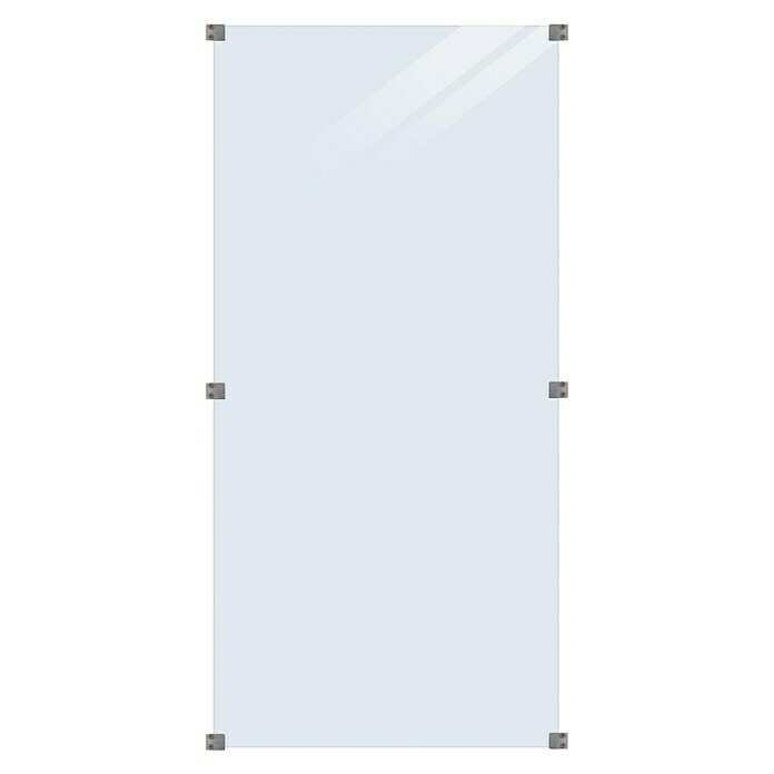 Plus Sichtschutzelement Futura Klar90 x 180 cm, Glas, Transparent Front View