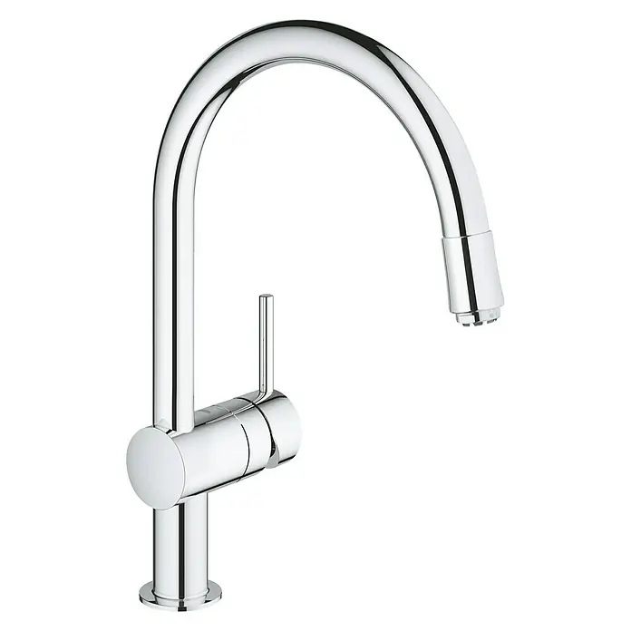 Grohe Spültischarmatur Minta -  - Elegante Chrom-Küchenarmatur mit hohem Auslauf für komfortables Befüllen großer Töpfe und eine moderne Küchengestaltung.