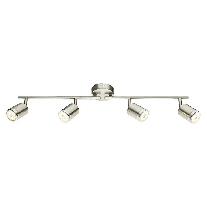 Tween Light LED-Deckenstrahler Star - 20 W, Nickel matt, Warmweiß, 4 Stk. - Vierflammige LED-Deckenleuchte mit gebürstetem Nickel-Finish, ideal für moderne Innenräume und gezielte Beleuchtung.