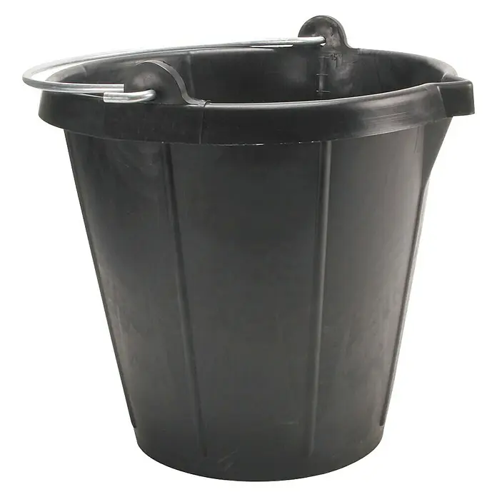 Cubo mezclador Lightbuck con pico - Capacidad volumétrica: 15 l - Cubo negro con asa metálica, ideal para diversas tareas domésticas y de jardinería, robusto y duradero.