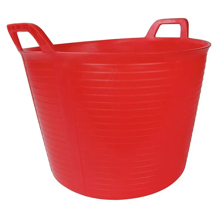 Cubo de obra Flextub - Rojo, Capacidad volumétrica: 40 l - Cubo flexible rojo con asas, ideal para jardinería y limpieza, resistente y versátil.
