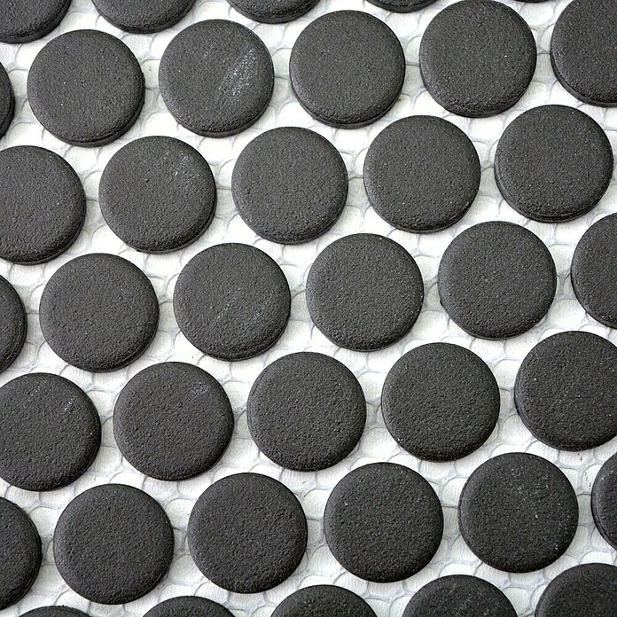 Mosaikfliese Knopf Uni CU K217 (31,5 x 29,4 cm, Schwarz, Matt)