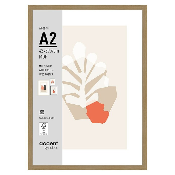 Accent Holzrahmen Wood (DIN A2/42 x 59,4 cm, Eiche) | BAUHAUS